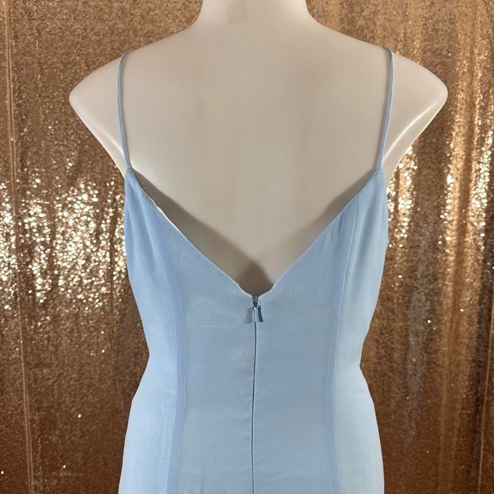 Light Blue Beaded Formal Dress with Shawl Spaghetti Strap Gown/Sizes M-XL-3XL - Picture 8 of 8